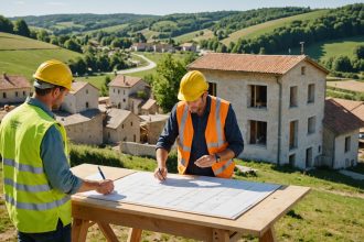 maison moderne en construction à Saint-Junien avec vue sur la nature