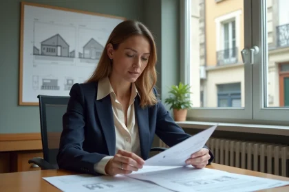 Agente immobilière professionnelle de l'agence Terhexagone-immo.fr à Lyon consultant des documents de propriété