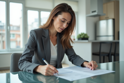 Femme d'affaires française dans un appartement lumineux
