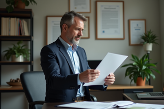 Homme d'affaires confiant dans un bureau moderne