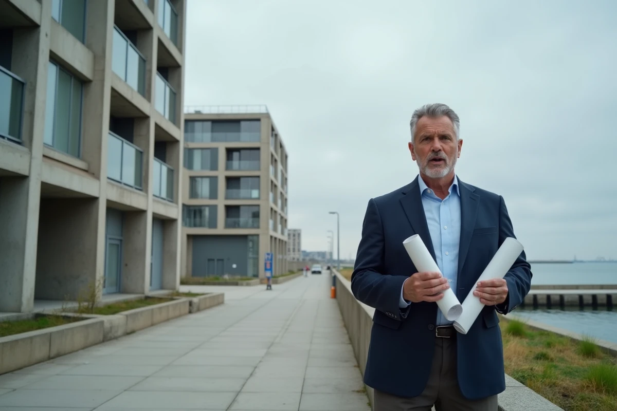 Immeuble moderniste du quartier Perret au Havre avec architecture en béton armé caractéristique