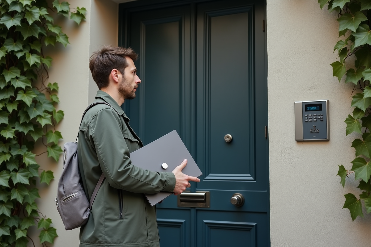 Jeune homme français regardant l